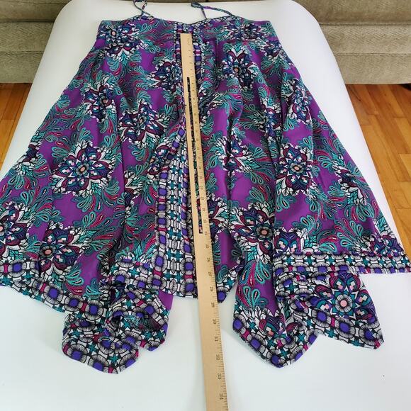 Nicole Miller Printed Empire Waist Hanki Hem Midi Dress Drawstring Empire Waist - Picture 13 of 14